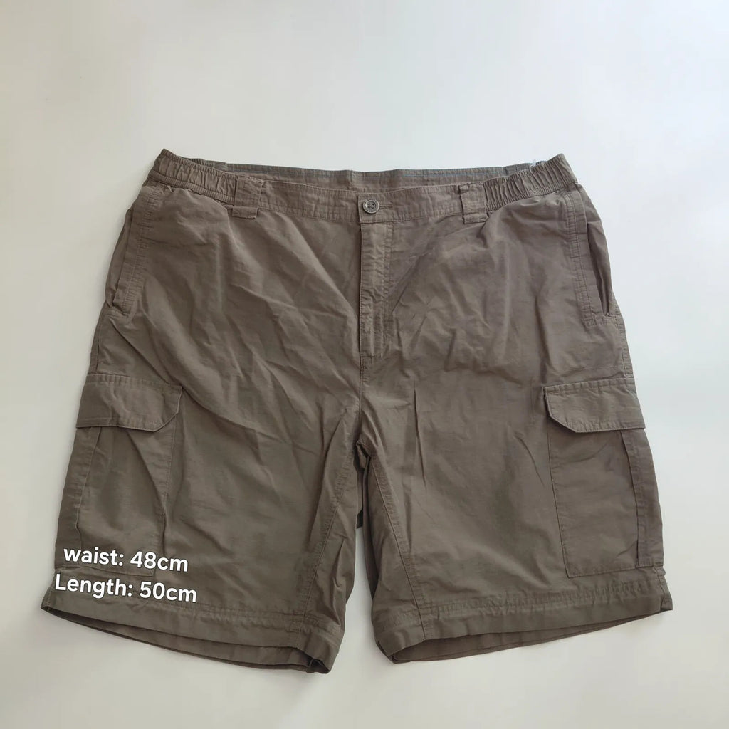 Columbia Sportswear Company Cargo Shorts L Brown Cotton Nylon Cargo Utility