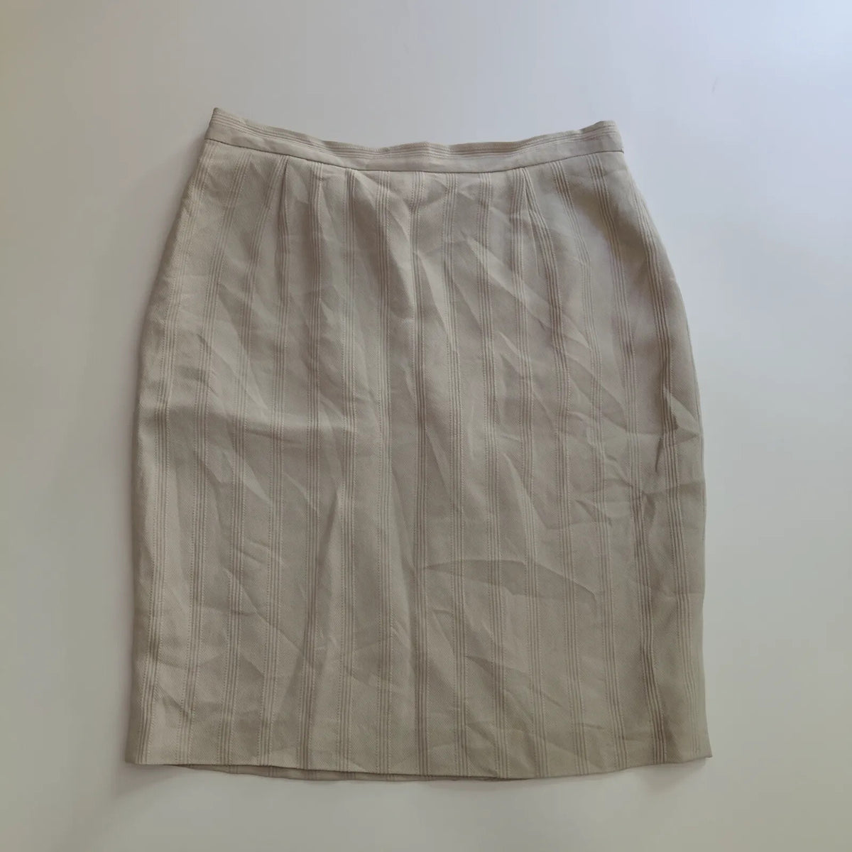 Maxmara Pencil Skirt Womens UK12 Beige Striped