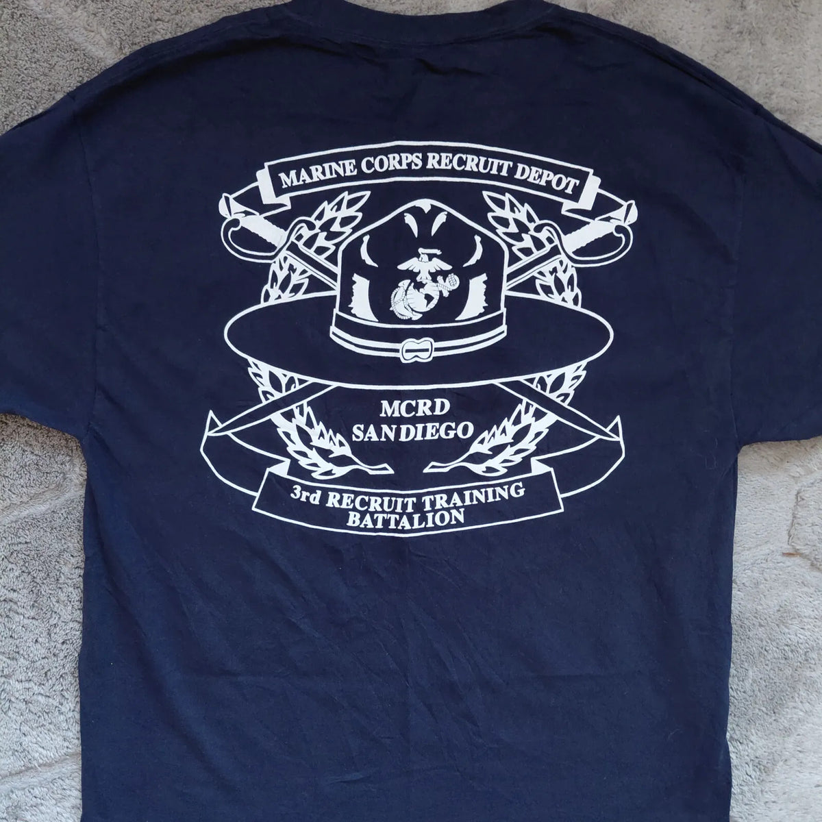 Champion US Marine Corps Graphic T Shirt Men's Large Navy