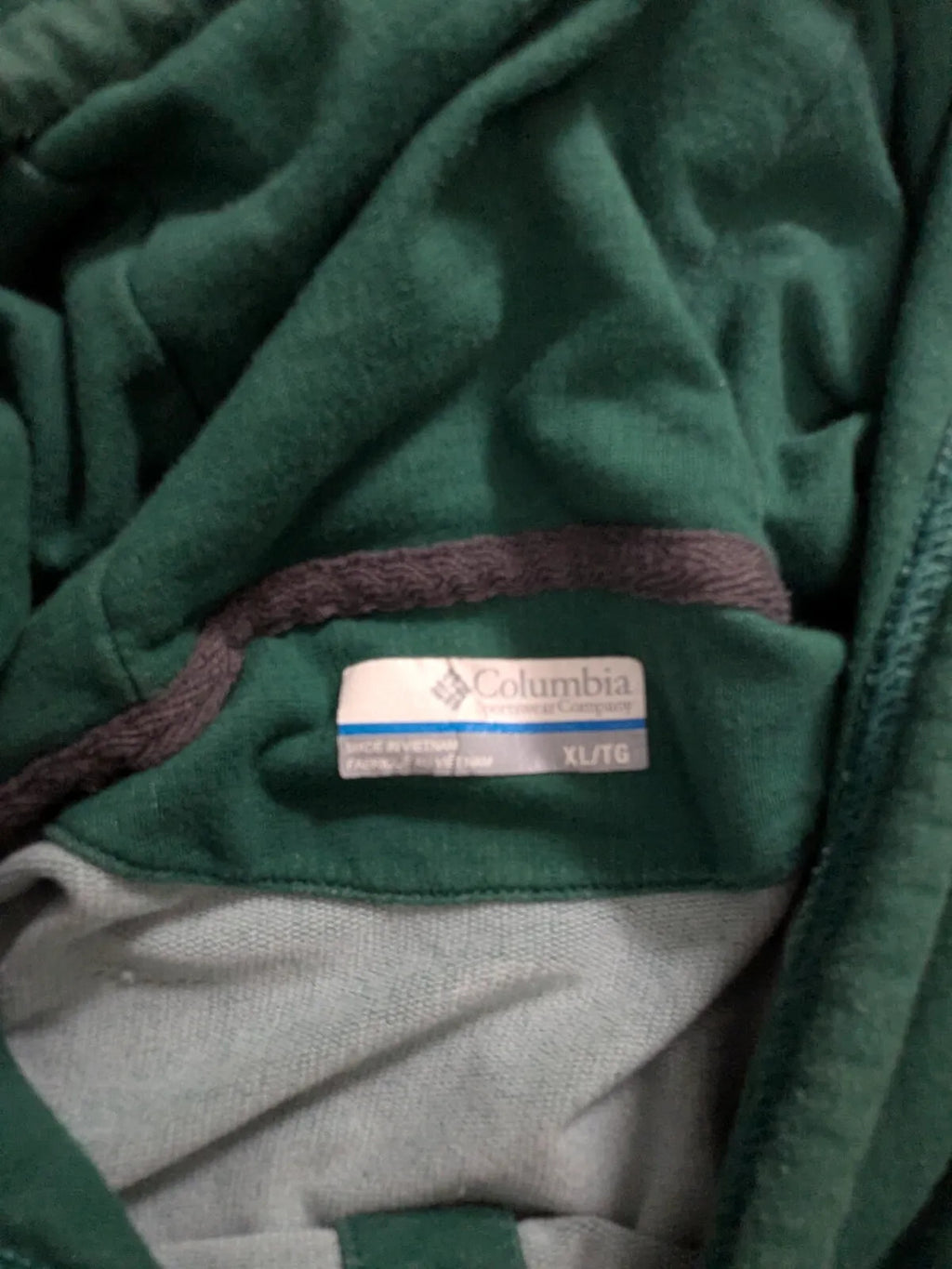 Columbia Hoodie Mens XL Green Cotton Logo Hooded Pullover Outdoor