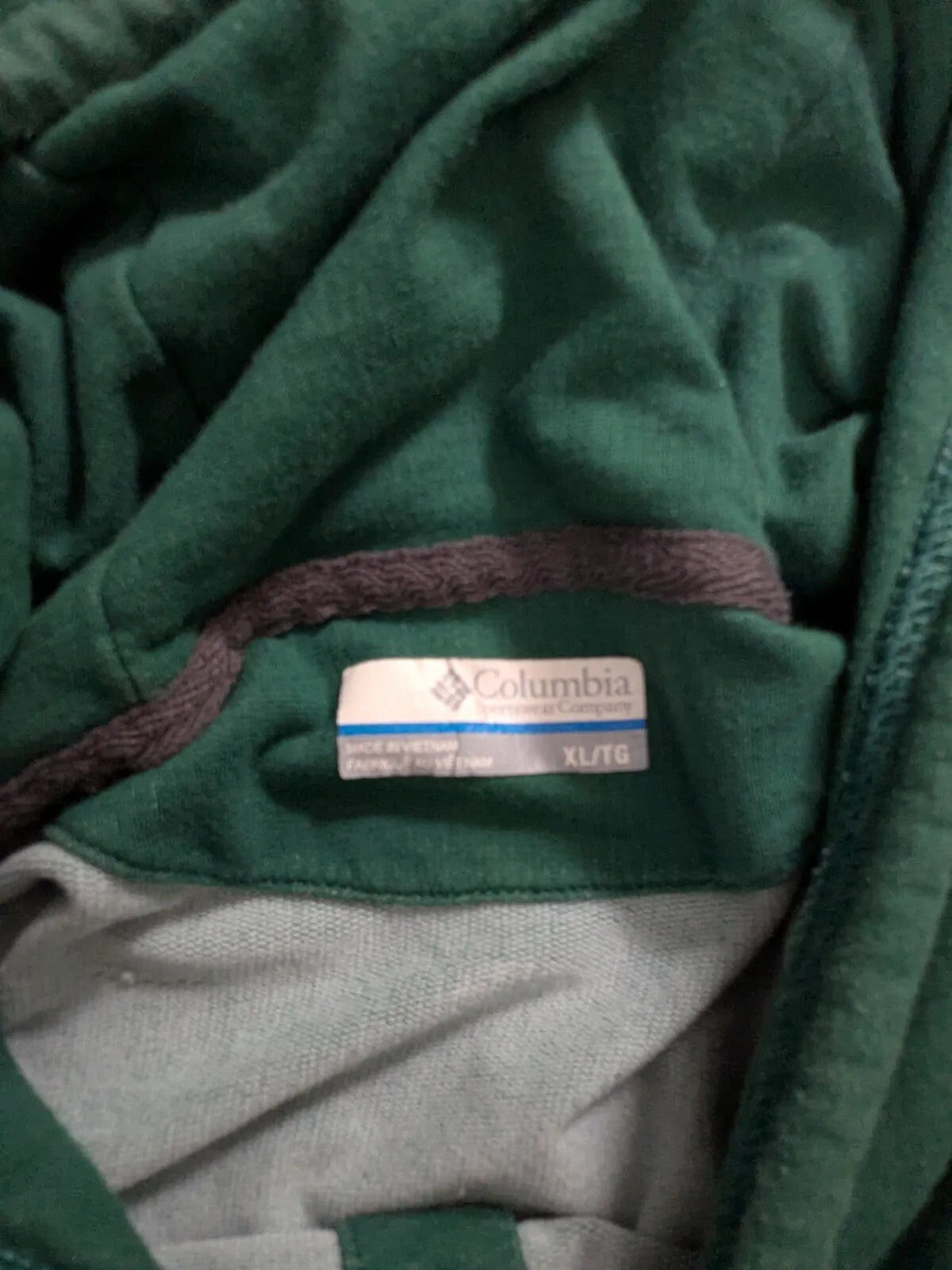 Columbia Hoodie Mens XL Green Cotton Logo Hooded Pullover Outdoor