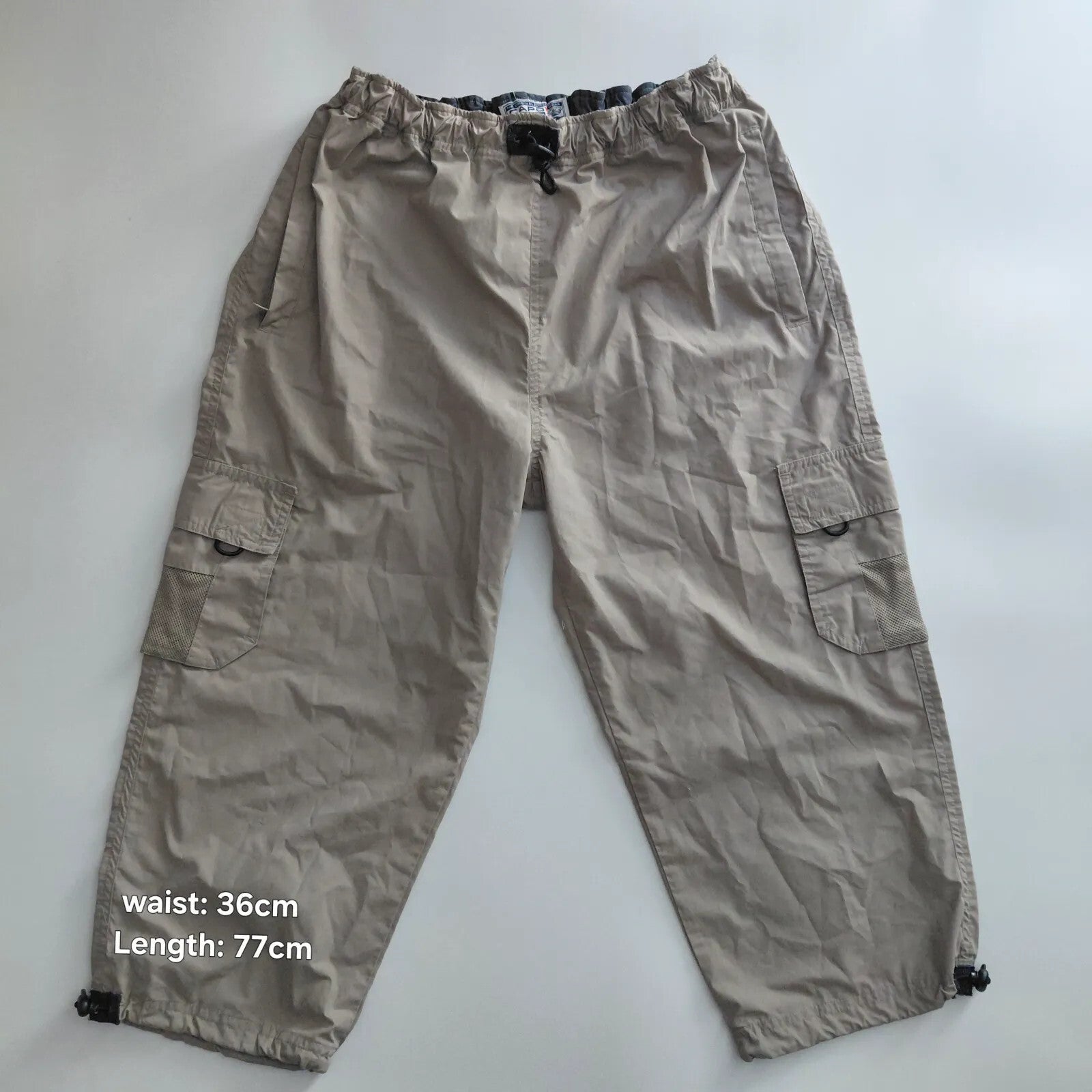 Capo Outwear Cargo Trousers Mens S Beige Straight Leg Cargo Outdoor
