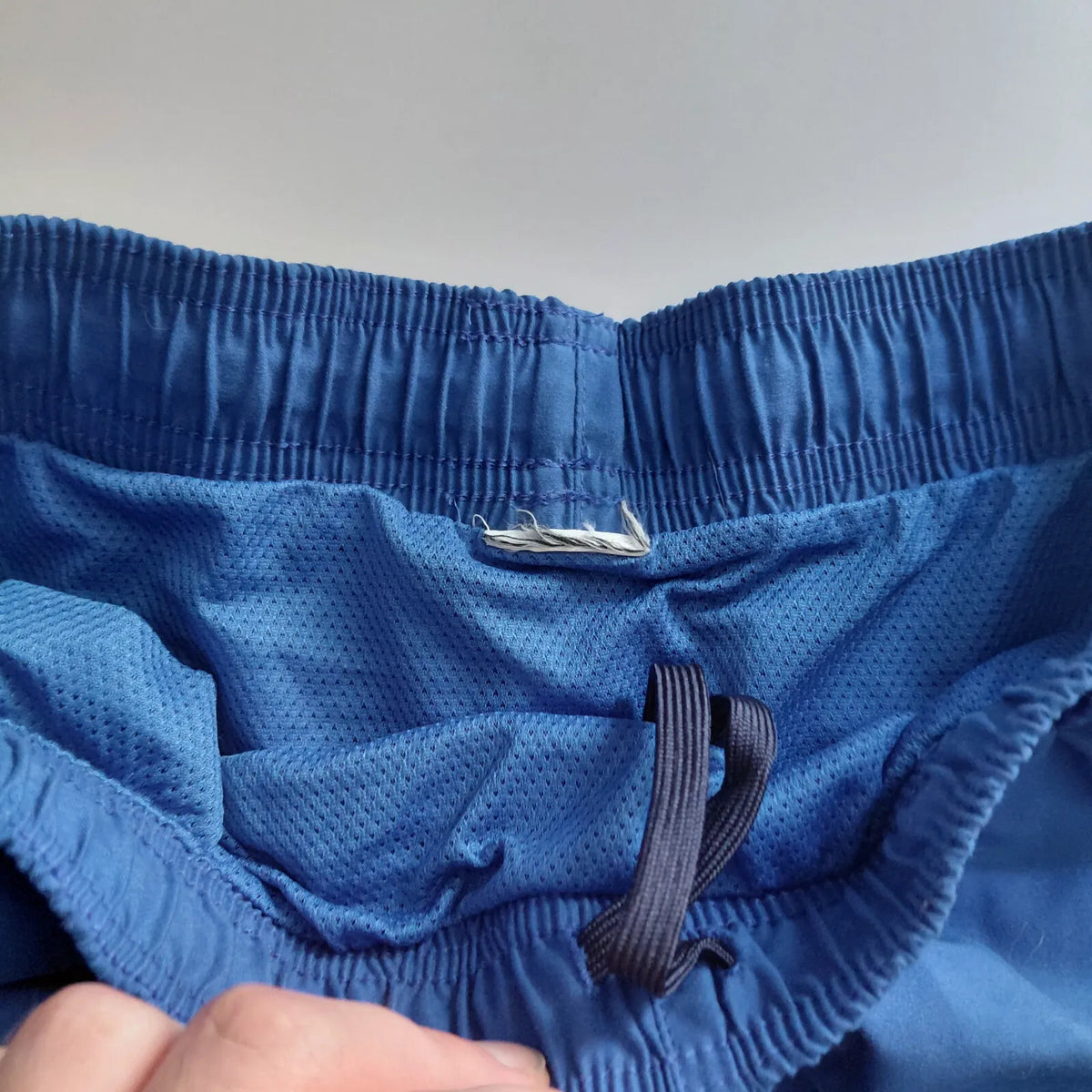 Nike Shorts Blue Polyester Mesh Lining Logo Elastic Waist Drawstring Athletic