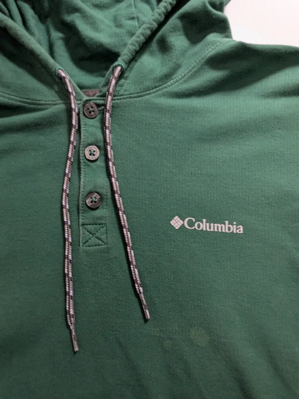 Columbia Hoodie Mens XL Green Cotton Logo Hooded Pullover Outdoor