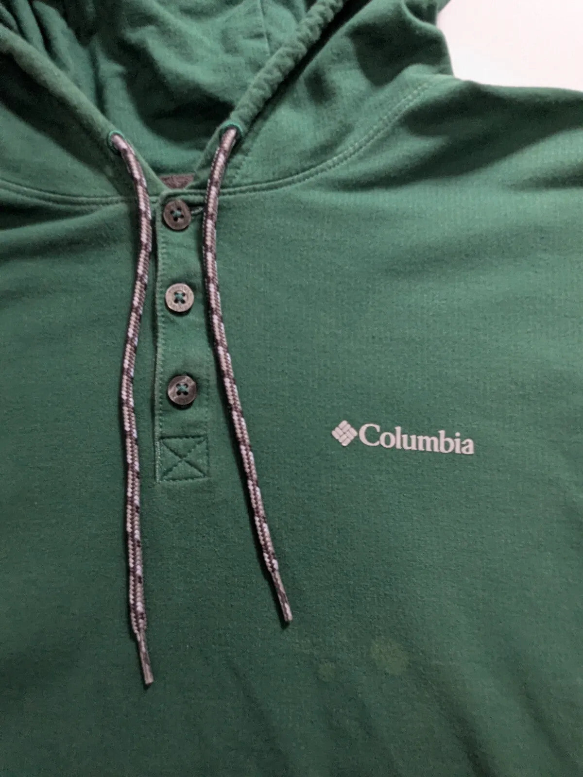 Columbia Hoodie Mens XL Green Cotton Logo Hooded Pullover Outdoor