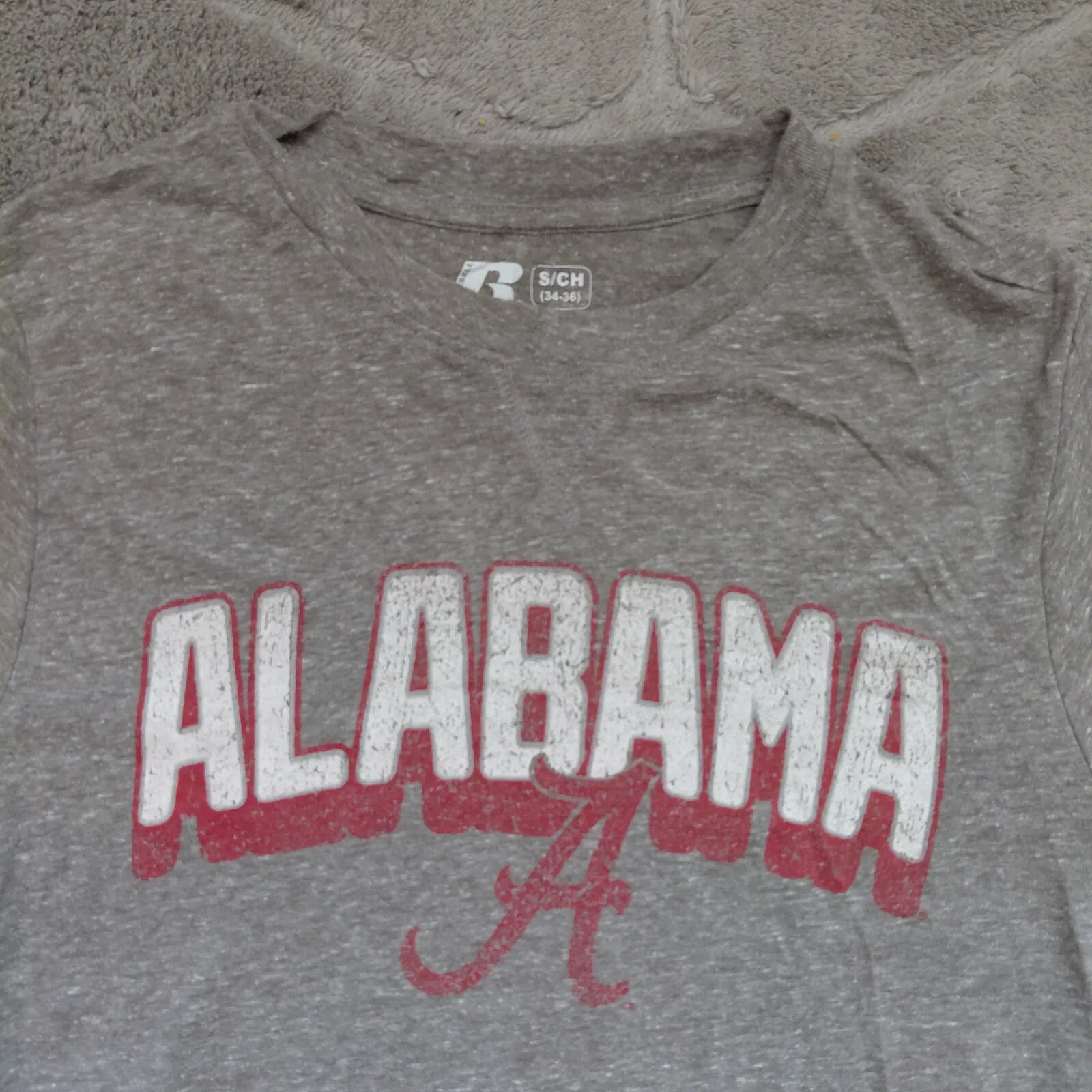 Alabama Graphic T Shirt Small Grey Crew Neck Short Sleeve Graphic Print
