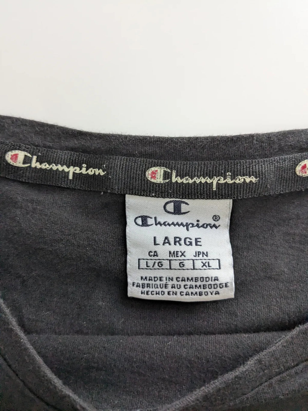 Champion T-Shirt Large Black Logo Streetwear