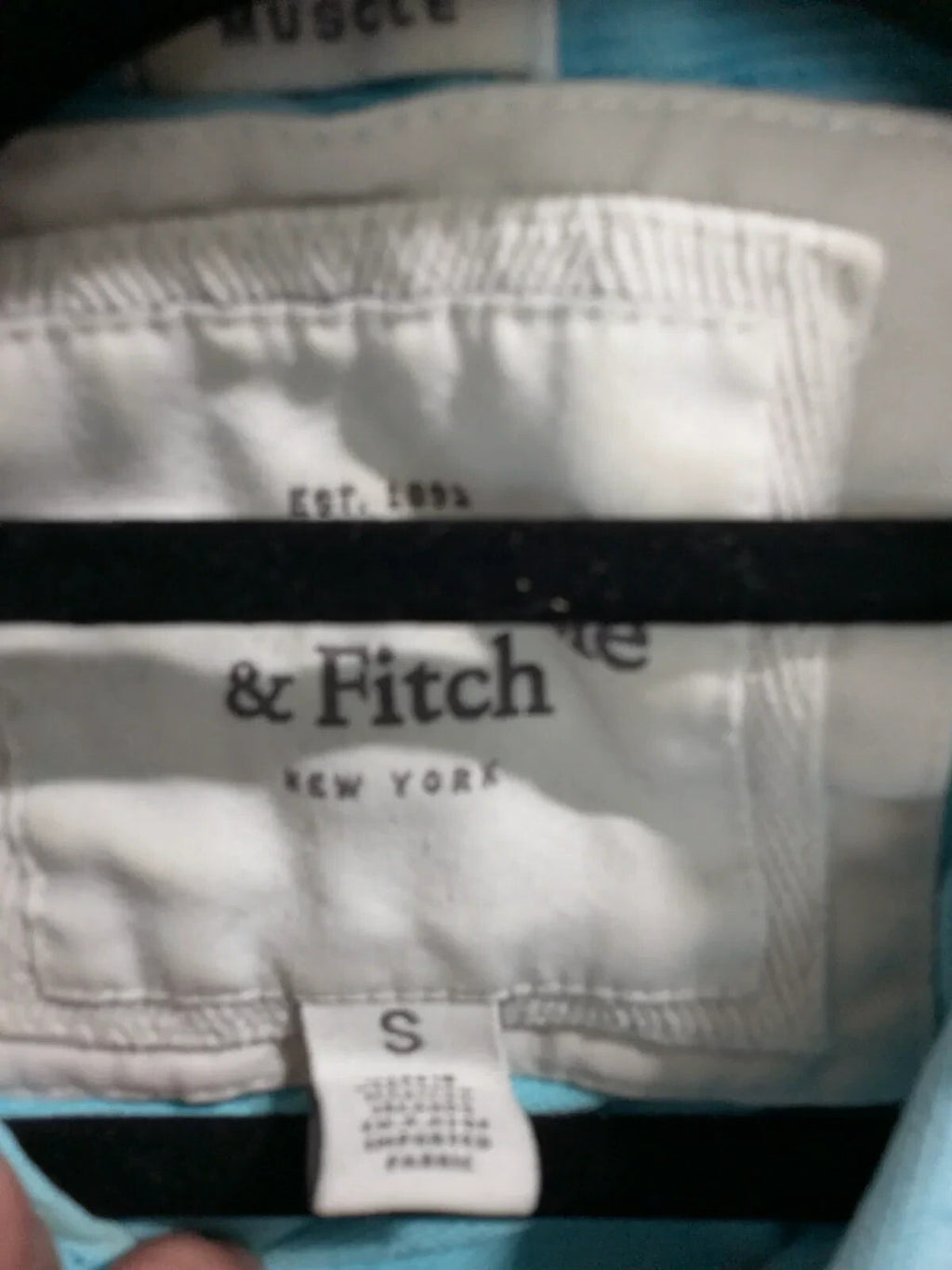 Abercrombie & Fitch Polo Shirt Small Blue Cotton Piqué Short Sleeve Embroidered
