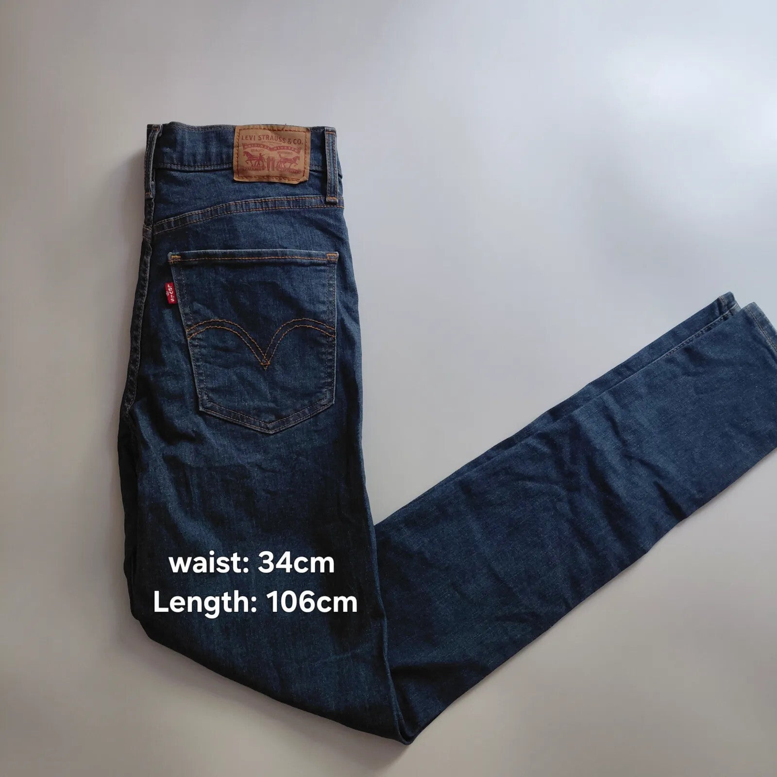 Levis Mile High Jeans Womens W29 L32 Dark Blue Wash Denim Super Skinny High Rise