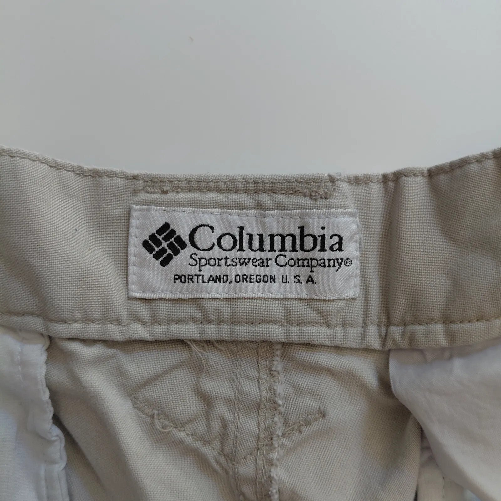 Columbia Cargo Shorts Mens Beige Button Fly Cargo Utility Outdoor