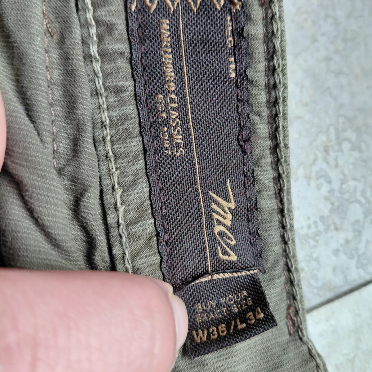 MCS Marlboro Classics Yellowstone Cargo Pants Mens Olive Cargo Regular Fit