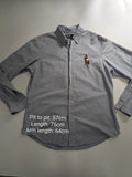 Ralph Lauren Shirt Mens Large Light Blue Cotton Embroidered Logo Custom Fit
