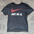 Nike T Shirt Mens Large Black Just Do It Nike Swoosh Graphic Logo Crew Neck
