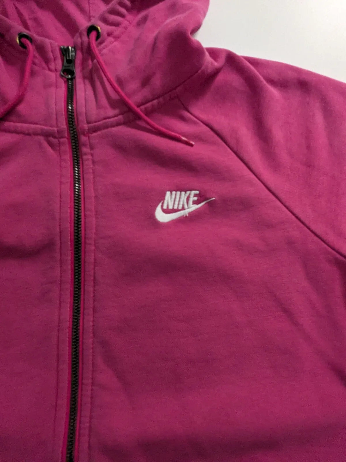 Nike Zip Hoodie Pink Cotton Full Zip Logo Hooded Streetwear