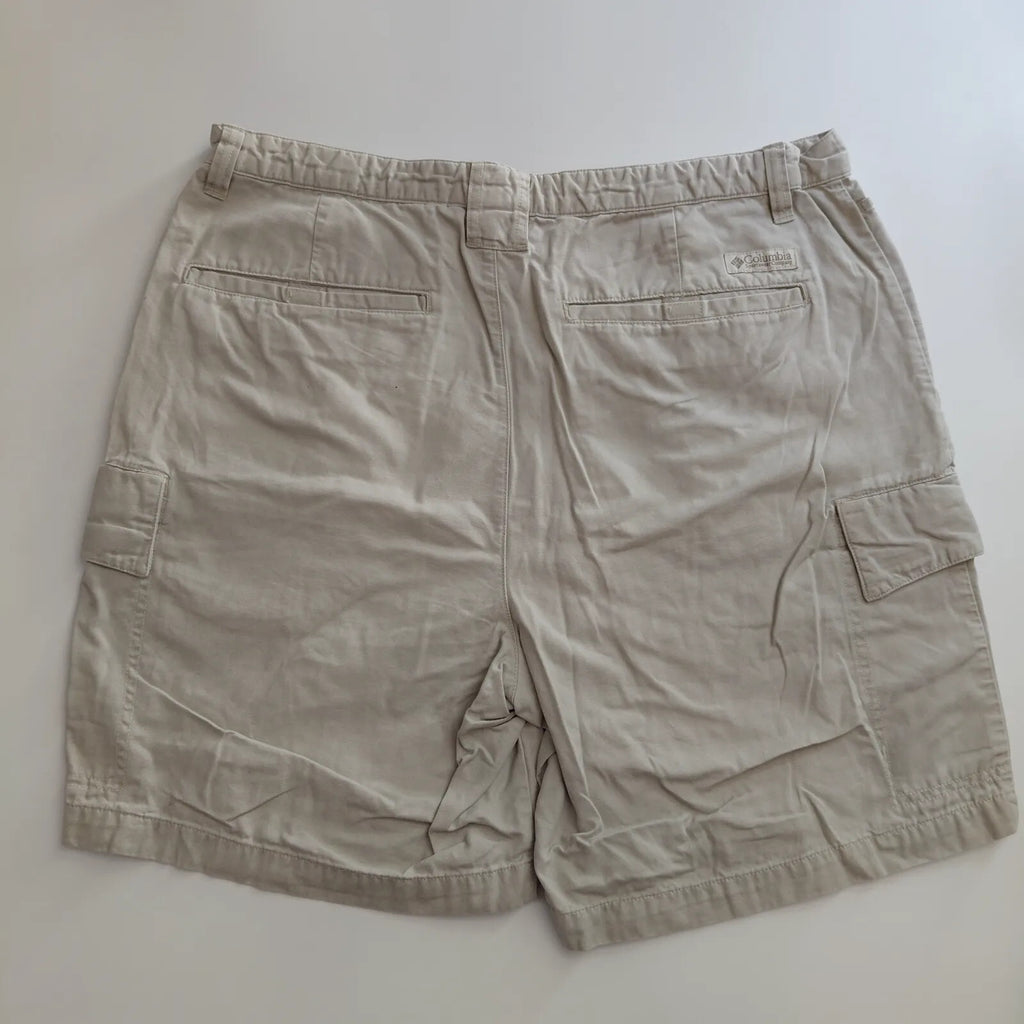 Columbia Cargo Shorts Mens UK38 Beige Cotton Cargo Utility Outdoor