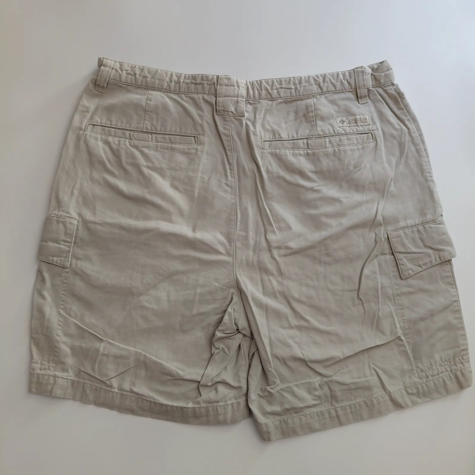 Columbia Cargo Shorts Mens UK38 Beige Cotton Cargo Utility Outdoor