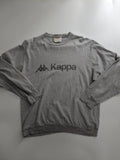 Kappa Sweatshirt Grey Cotton Jersey Logo Crew Neck Pullover Streetwear Athletic