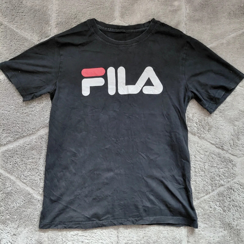 FILA Crew Neck T Shirt Black FILA Logo Short Sleeve