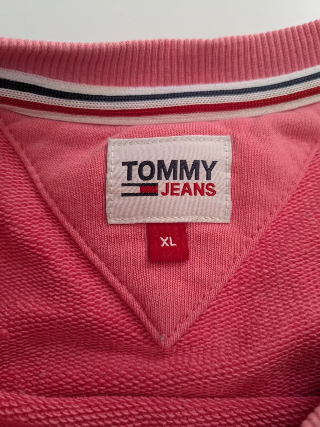 Tommy Jeans Crewneck Sweatshirt M Pink Cotton Logo Pullover