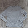 Under Armour Long Sleeve T Shirt Mens Grey Fabric Crew Neck Logo