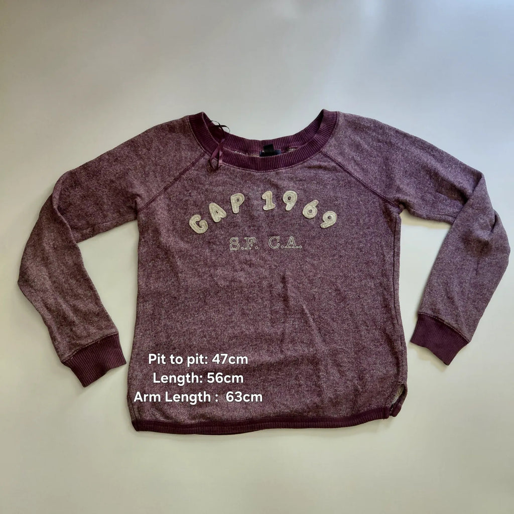 Gap 1969 Crewneck Sweatshirt Small Berry Logo Embroidered Vintage 1969