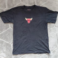 Jordan Crew Neck T Shirt Black Cotton Chicago Bulls Bull Head Logo Graphic Print
