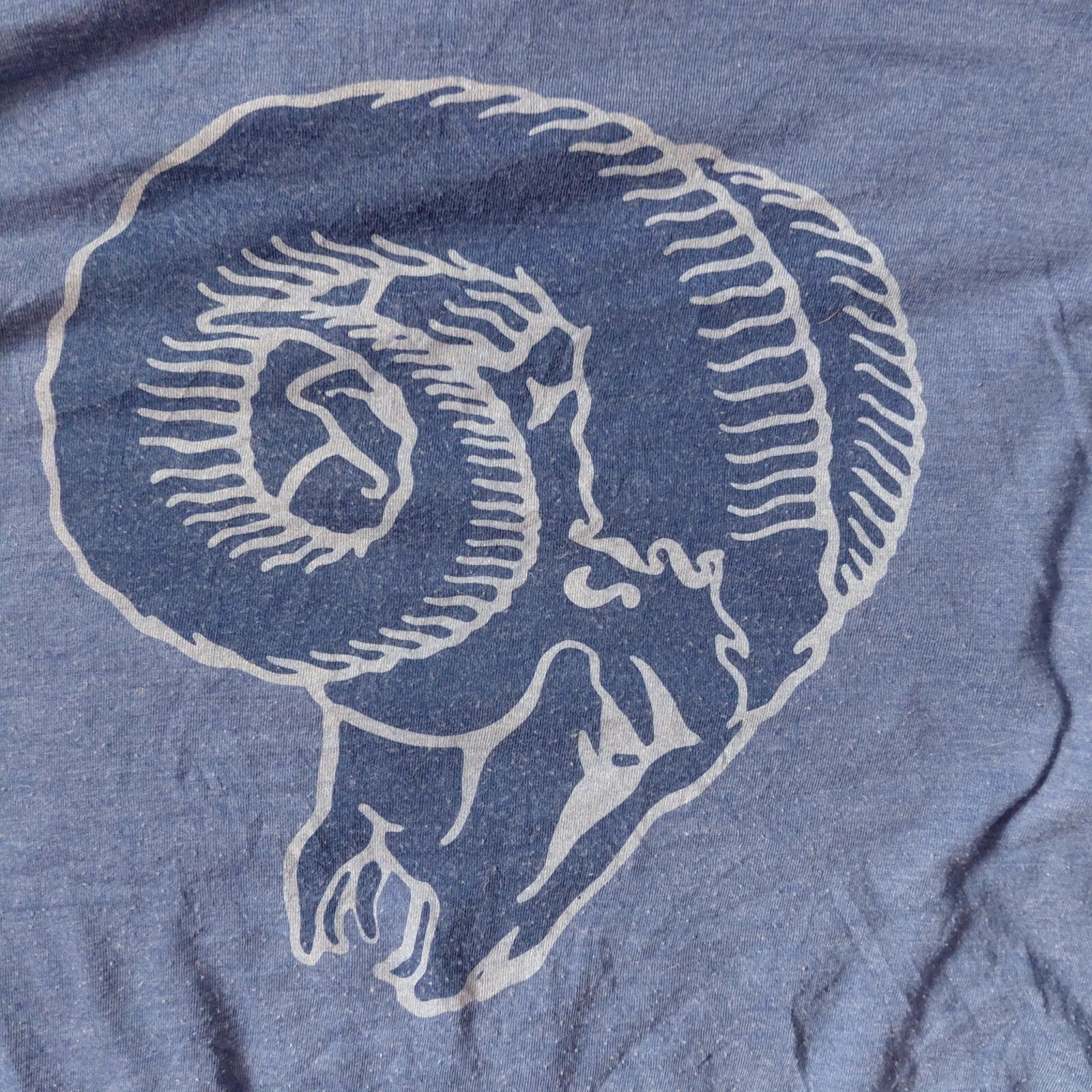 Nike Team Apparel Crew Neck T Shirt Mens XL Blue Tri Blend Ram Head Graphic Logo