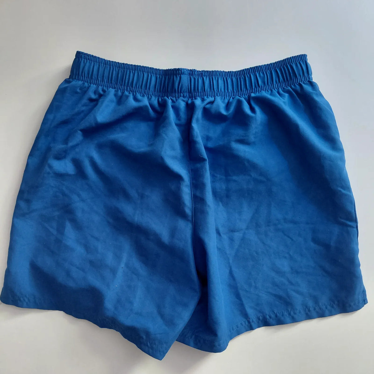 Nike Shorts Blue Polyester Mesh Lining Logo Elastic Waist Drawstring Athletic