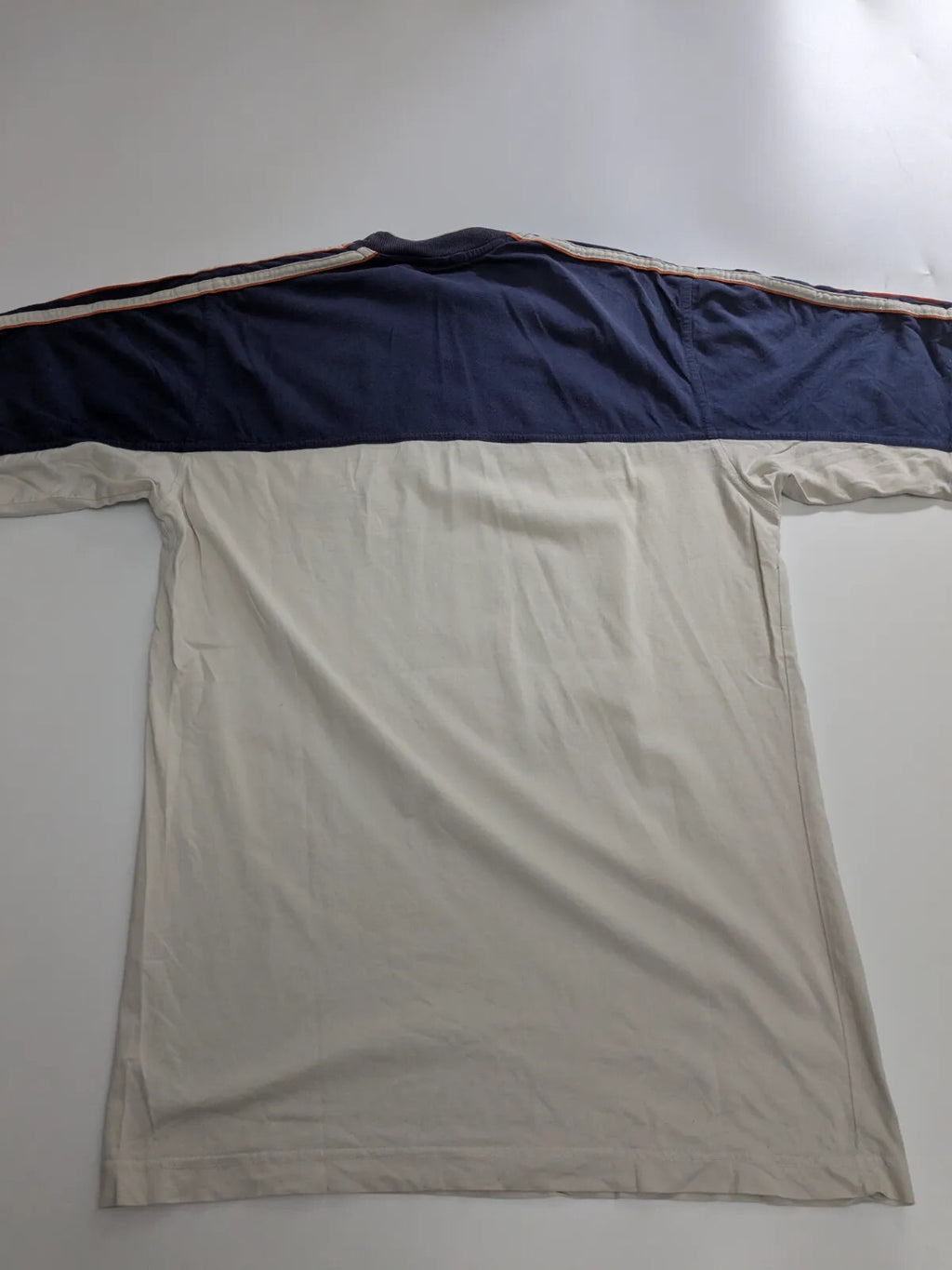 Adidas T-Shirt Navy White Cotton Logo Striped Crew Neck Short Sleeve Streetwear