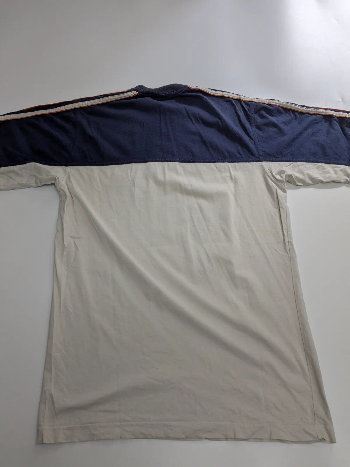 Adidas T-Shirt Navy White Cotton Logo Striped Crew Neck Short Sleeve Streetwear