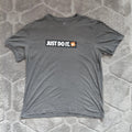 Nike Crew Neck T Shirt Mens Large Grey Just Do It Graphic Logo Short Sleeve