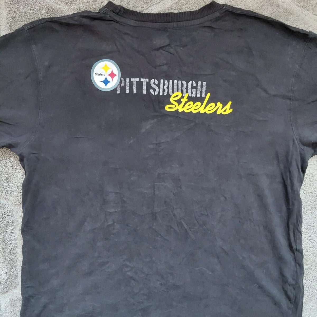 NFL Pittsburgh Steelers T Shirt Men's Large Black Graphic Logo Tee