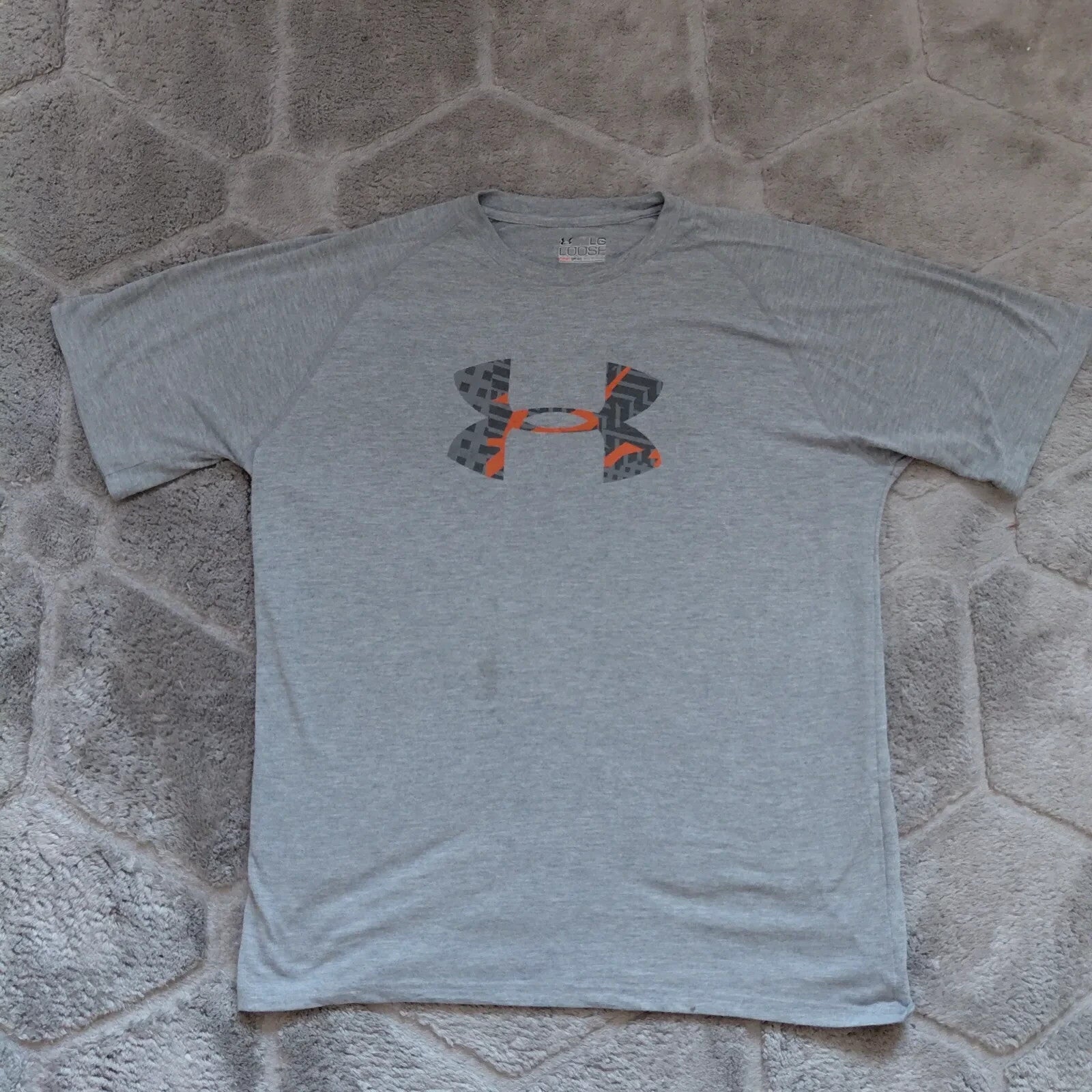 Under Armour Loose Fit T Shirt Men's Grey Size L Performance Tee