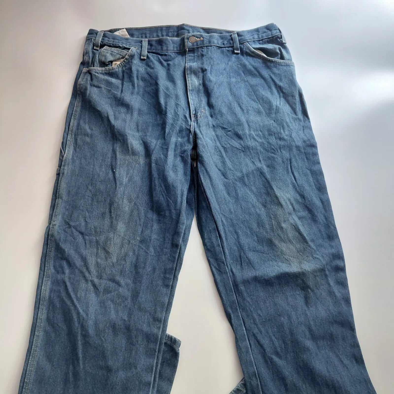 Dickies Carpenter Jeans UK11 Mid Blue Wash Denim Regular Straight Workwear