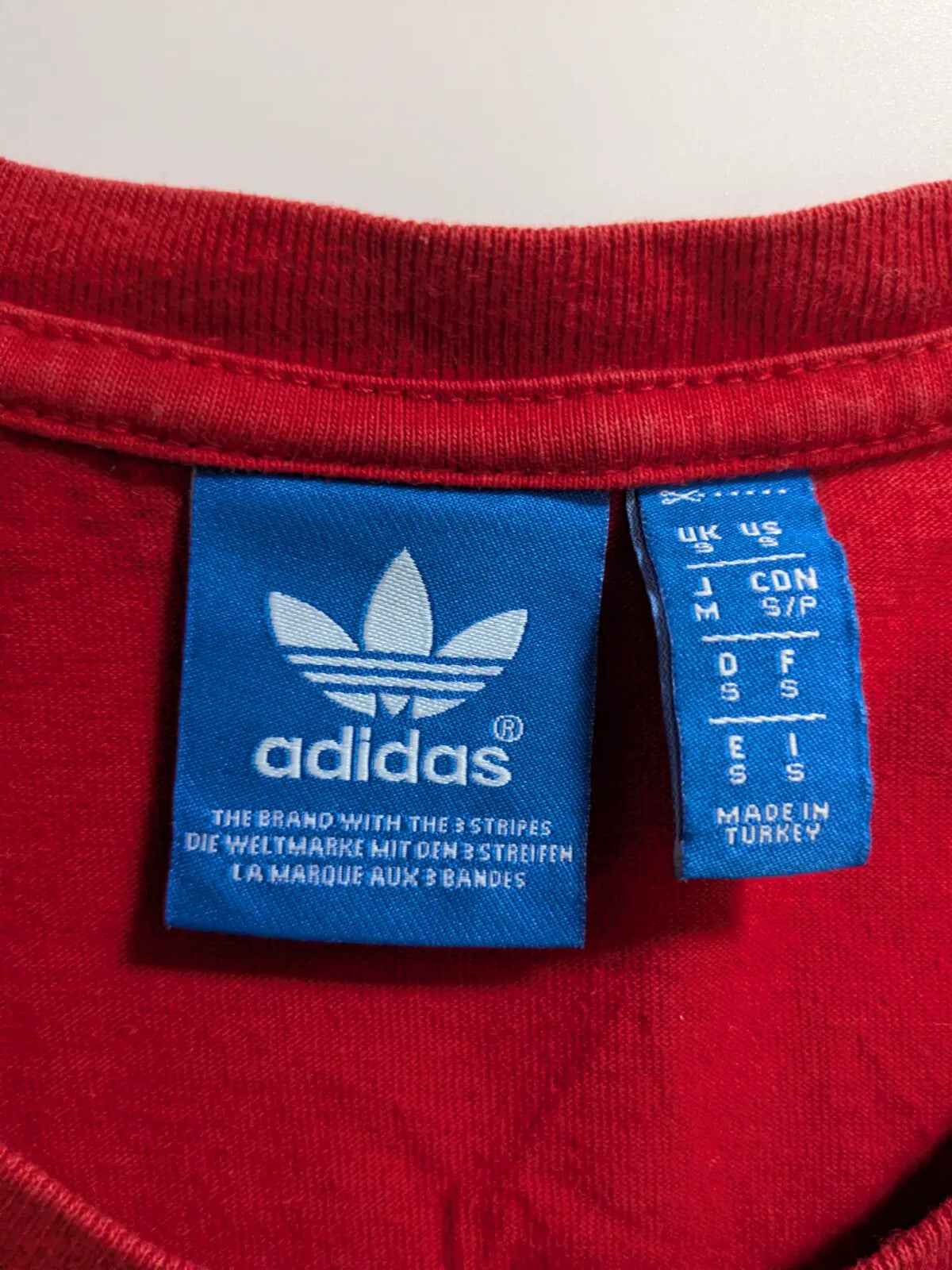 Adidas T-Shirt Red Cotton Logo Graphic Streetwear Short Sleeve Crew Neck