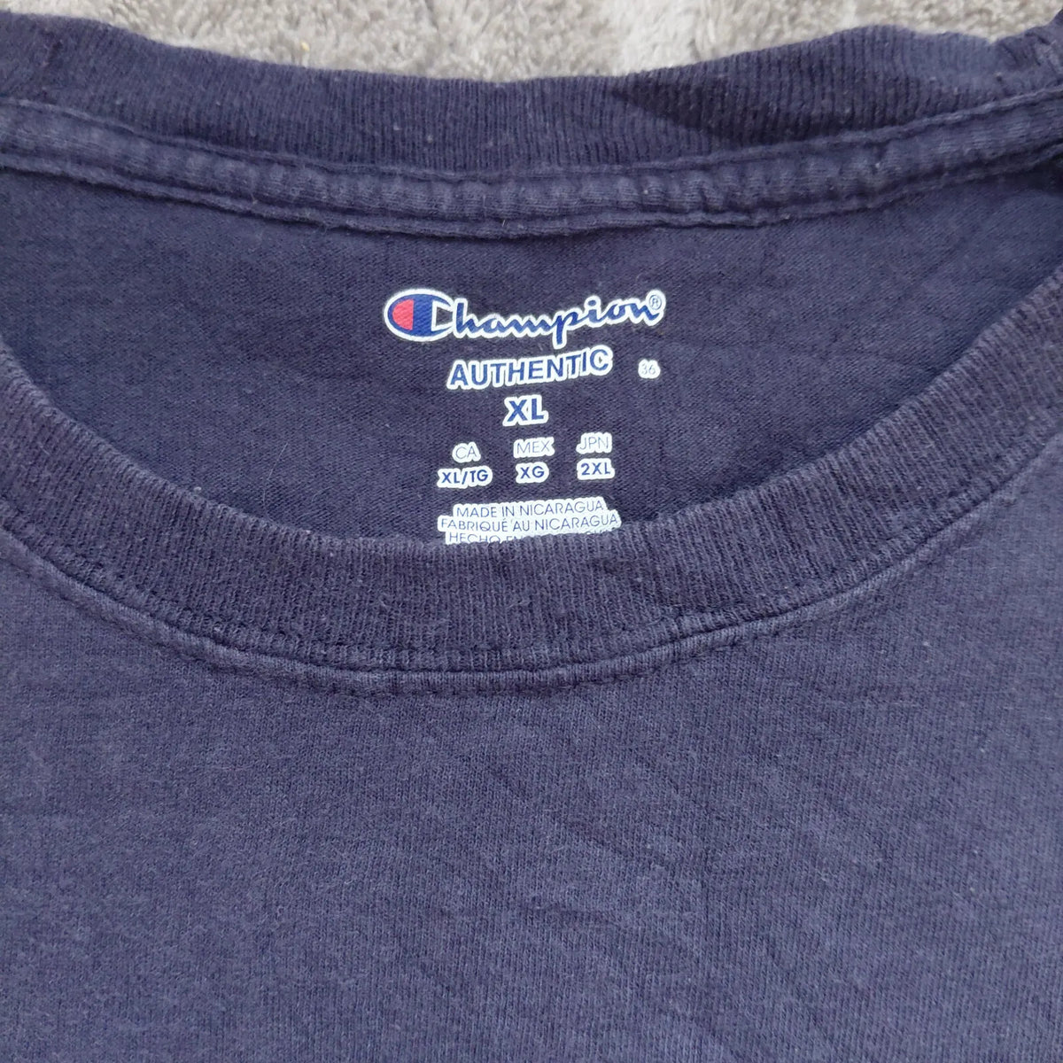 Champion Authentic Crew Neck T Shirt XL Navy Cotton Westminster College Grandma