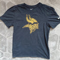 Nike The Nike Tee Crew Neck T Shirt Mens Black Cotton Minnesota Vikings Logo