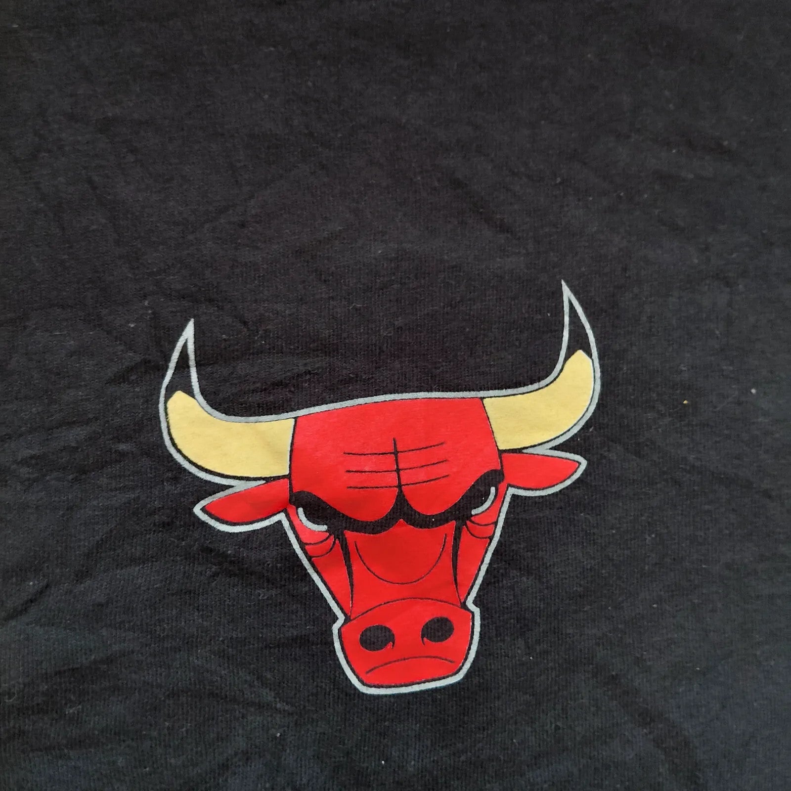 Jordan Crew Neck T Shirt Black Cotton Chicago Bulls Bull Head Logo Graphic Print