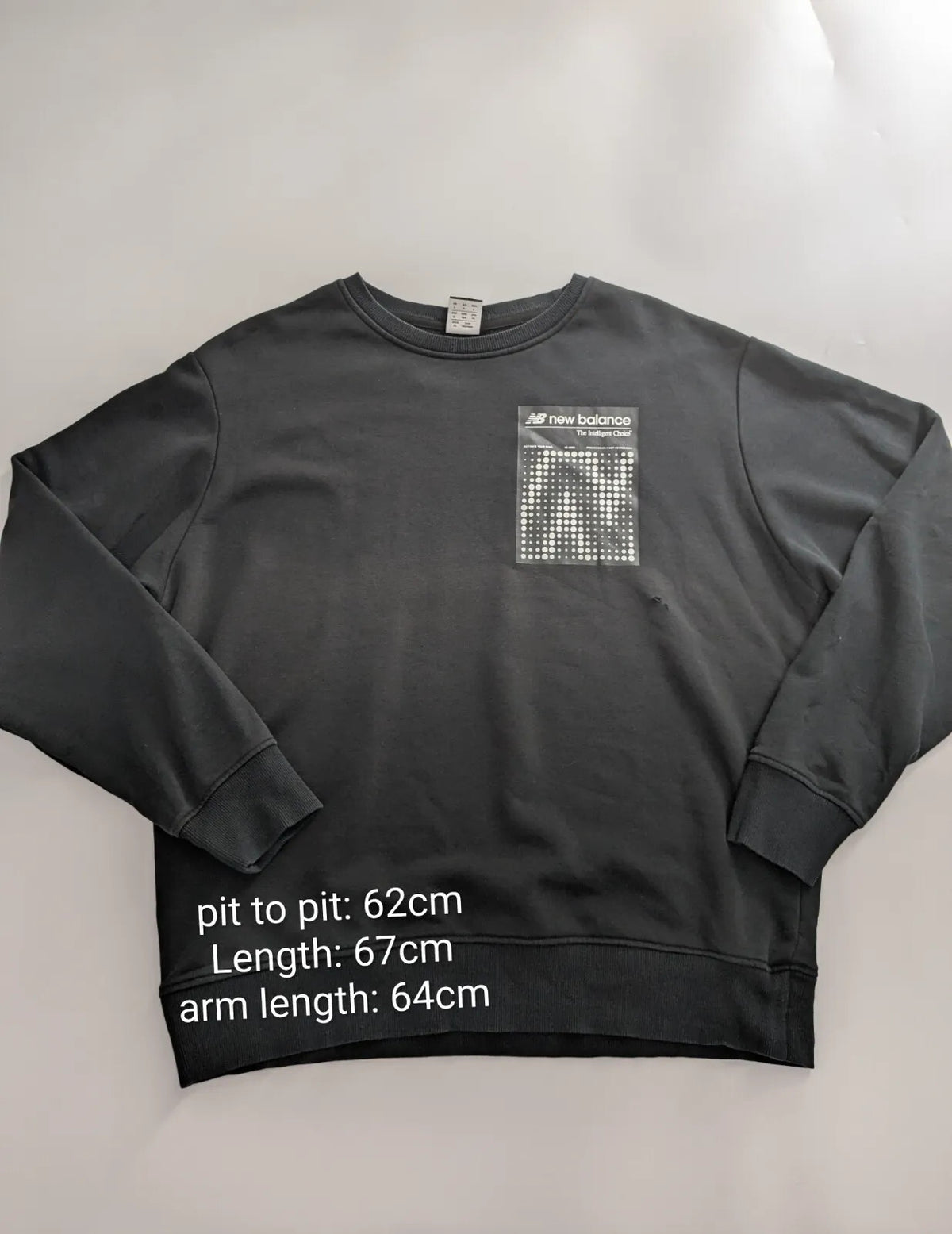 New Balance Crewneck Sweatshirt Large Black Logo Streetwear Pullover