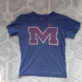 Nike Crew Neck T Shirt Navy Blue Cotton Large M Graphic Nike Swoosh Logo Short