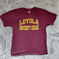Champion Loyola University Chicago T Shirt Men's Large Burgundy Graphic Tee