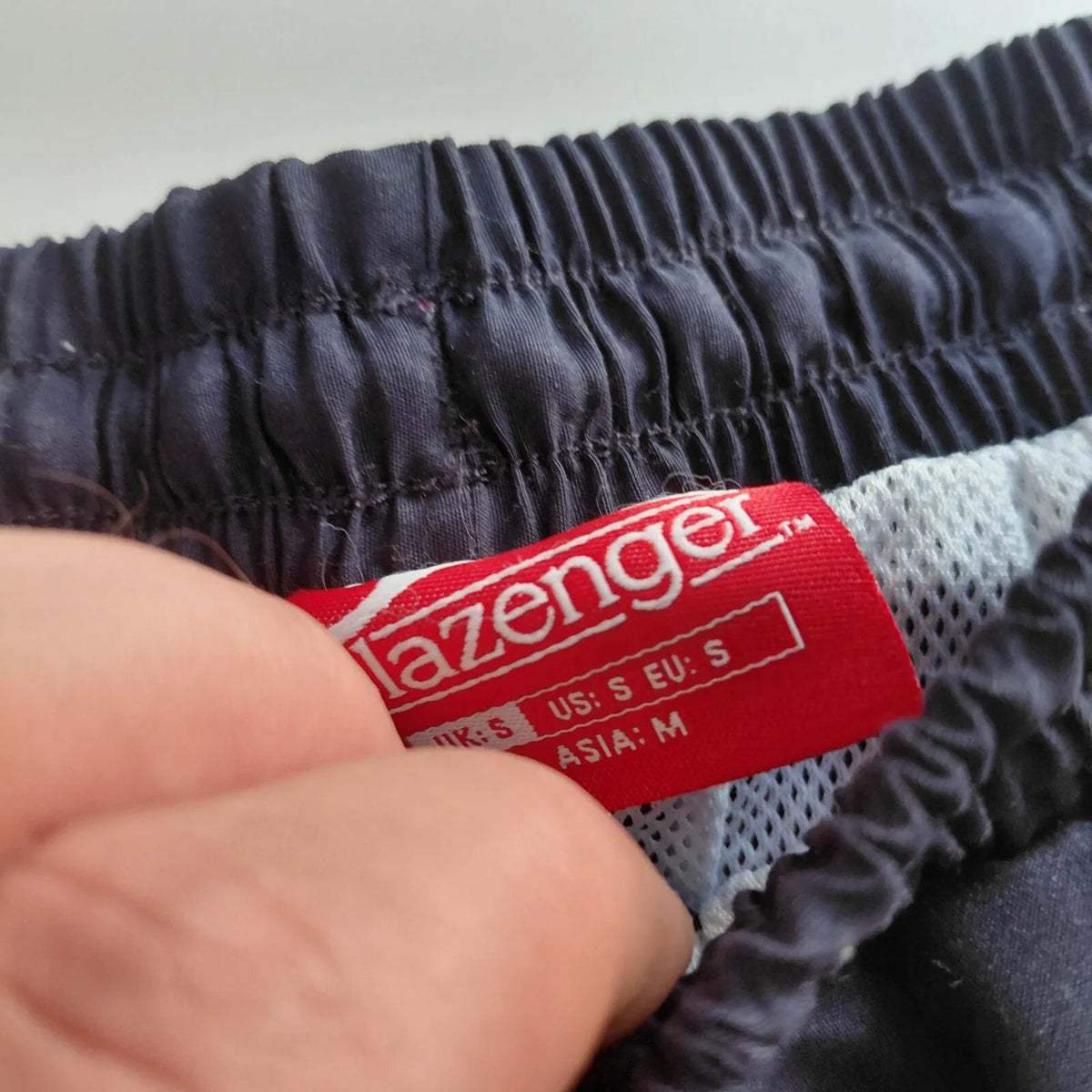 Slazenger Shorts S Navy Elastic Waist Mesh Lining Lightweight Logo Sport