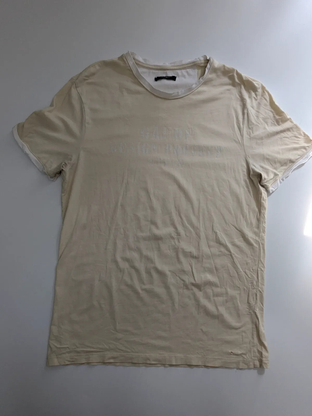 Gaudi T-Shirt Cream Cotton Logo Short Sleeve Crew Neck Pullover