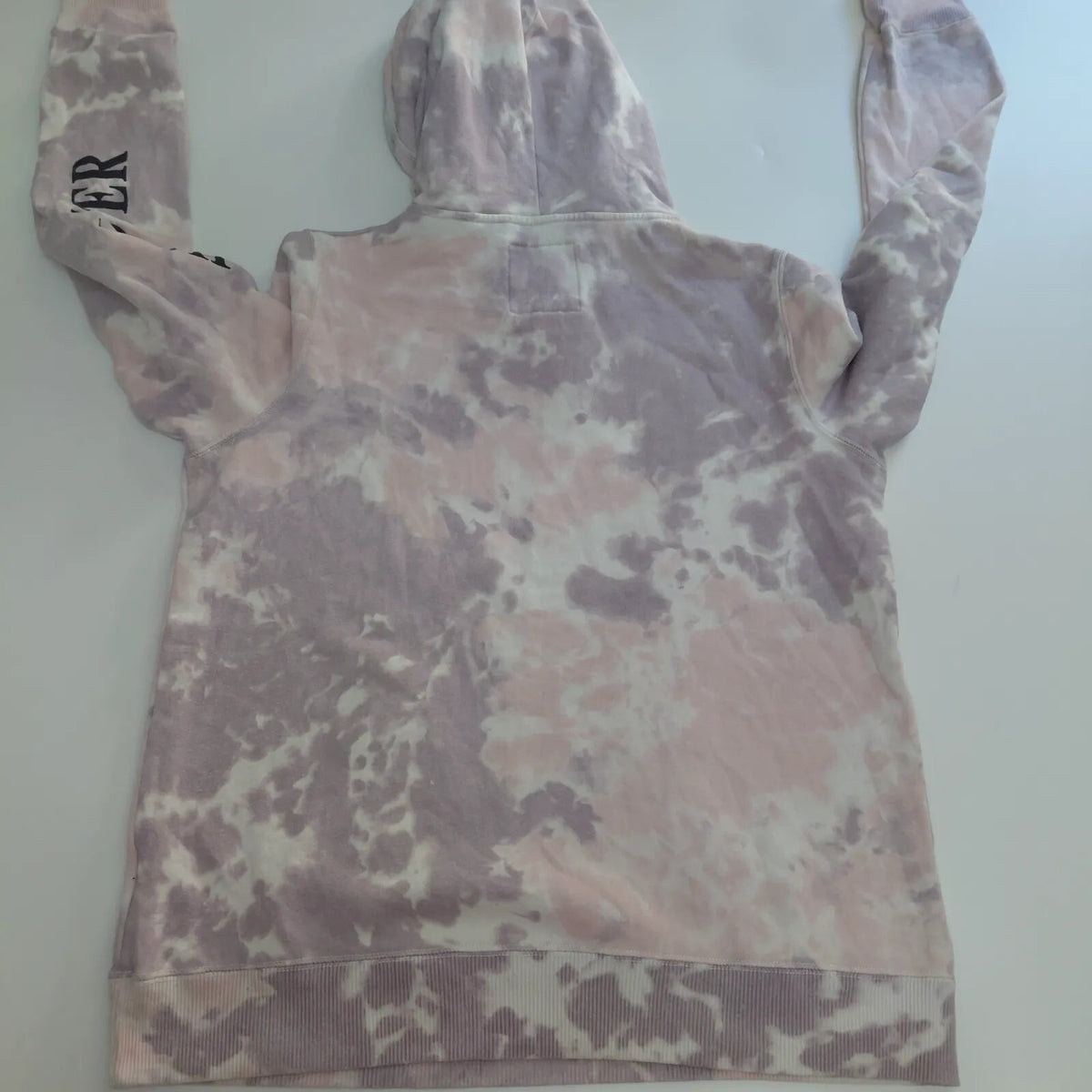 Hollister California Hoodie Large Pink Cotton Fleece Tie Dye Logo Graphic