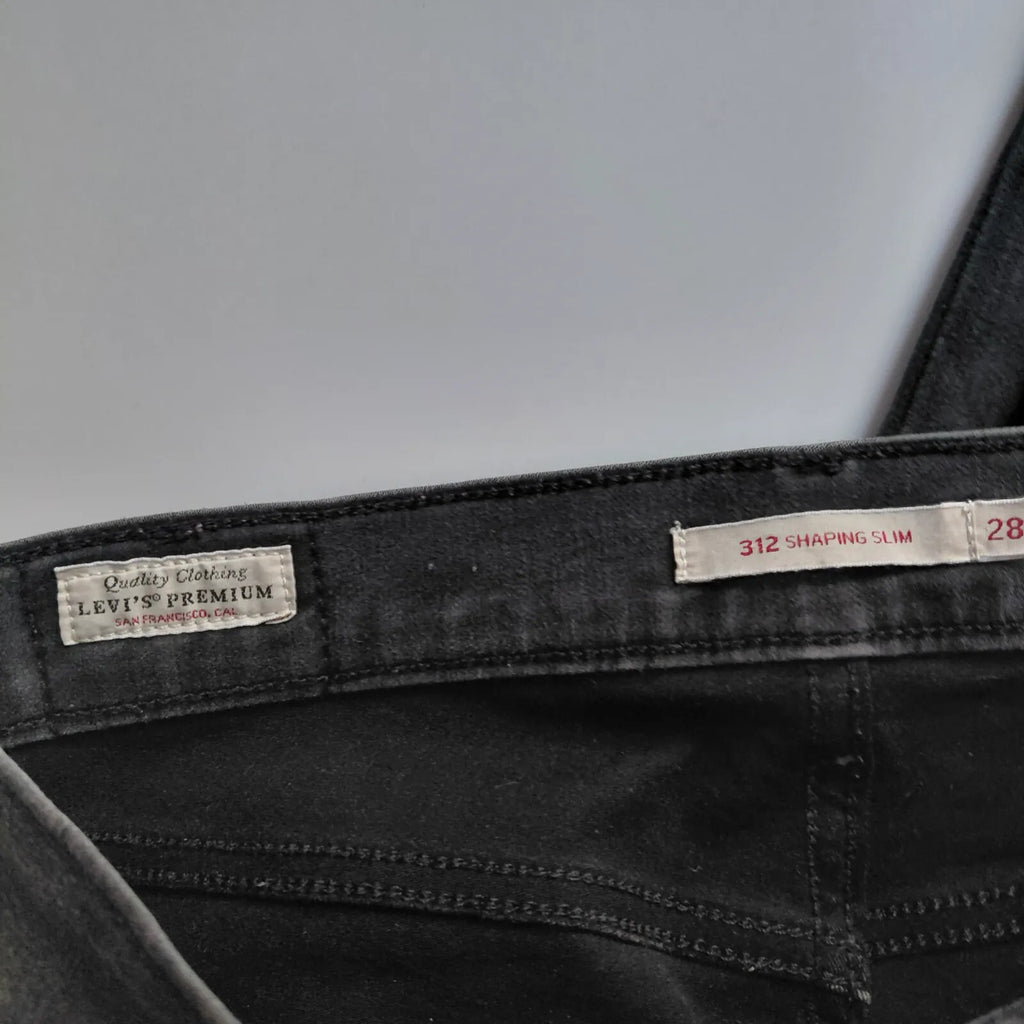 Levis 312 Shaping Slim Jeans Womens UK28 Black Denim Slim Straight Shaping