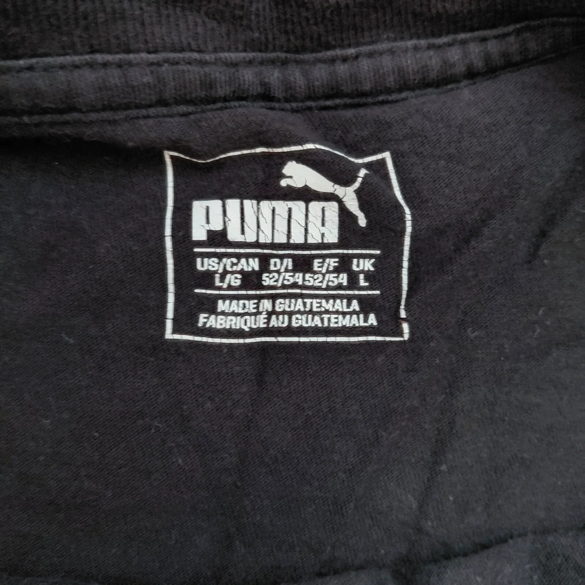 Puma Men's Black Logo T Shirt Size Large Crew Neck Cotton Graphic Tee
