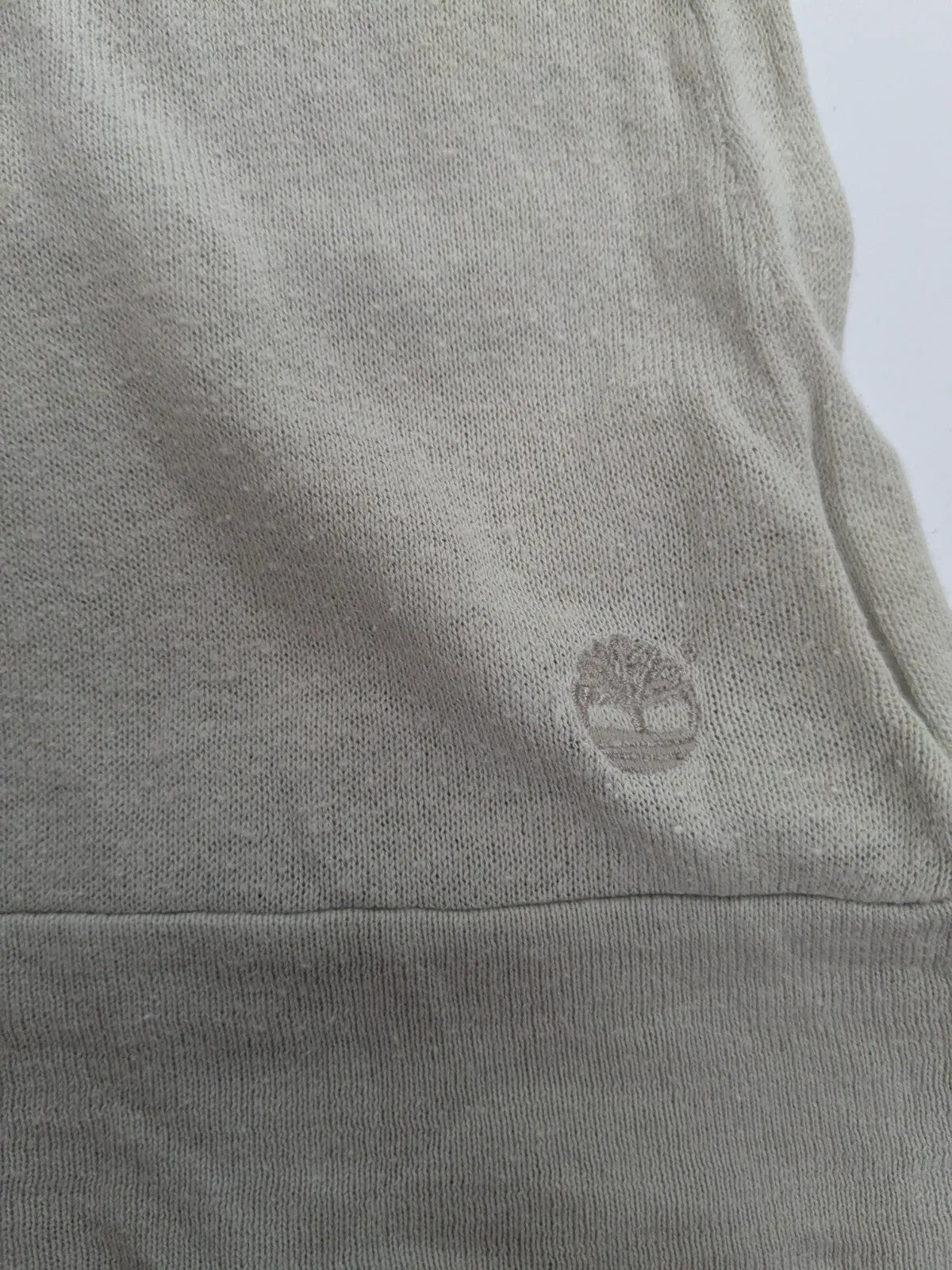 Timberland V Neck Jumper Medium Grey Cotton Cashmere Logo Knitted
