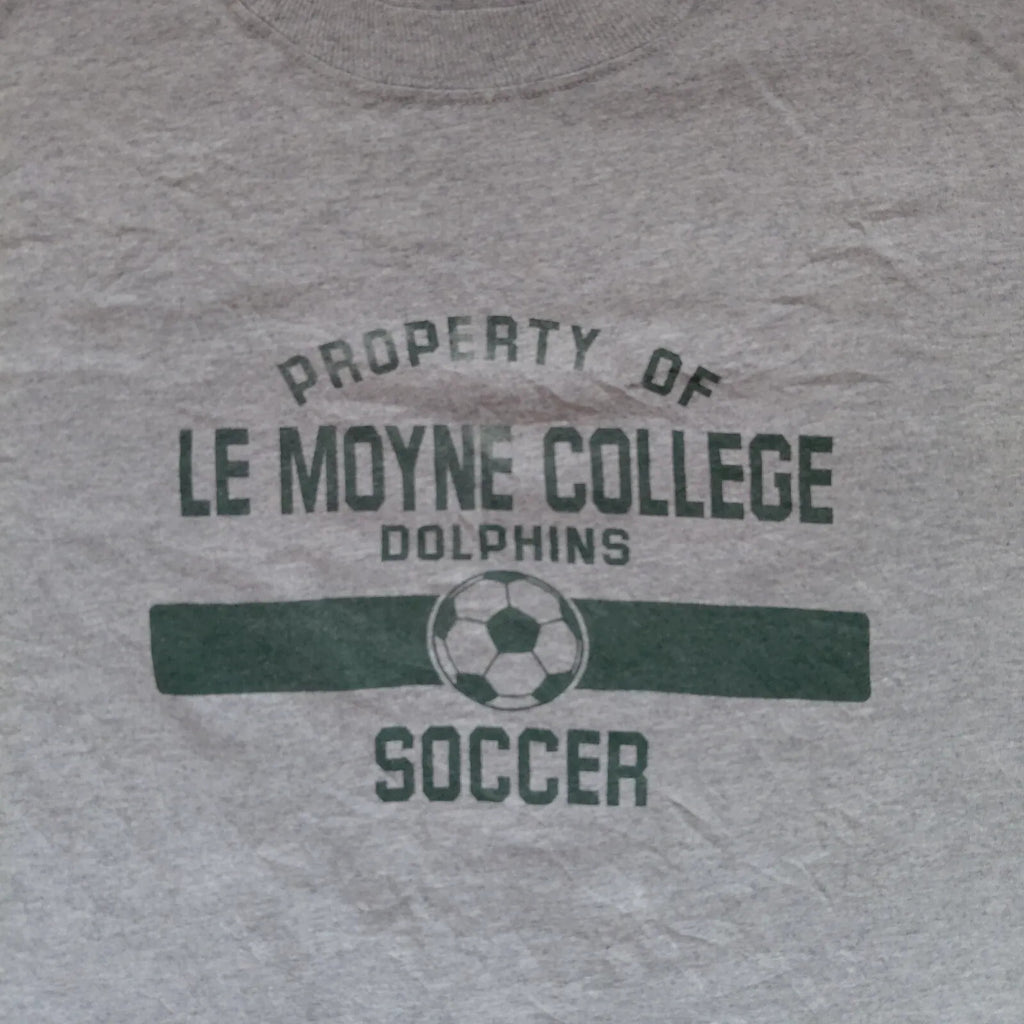 Champion Crew Neck T Shirt Mens XL Grey Heather Cotton Soccer Logo Graphic