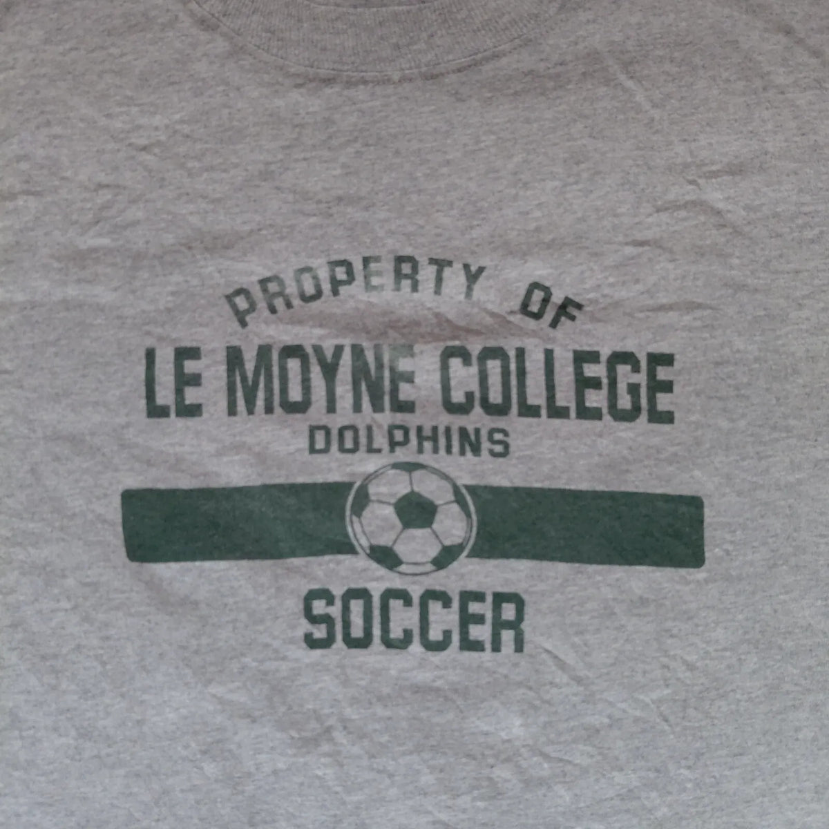 Champion Crew Neck T Shirt Mens XL Grey Heather Cotton Soccer Logo Graphic