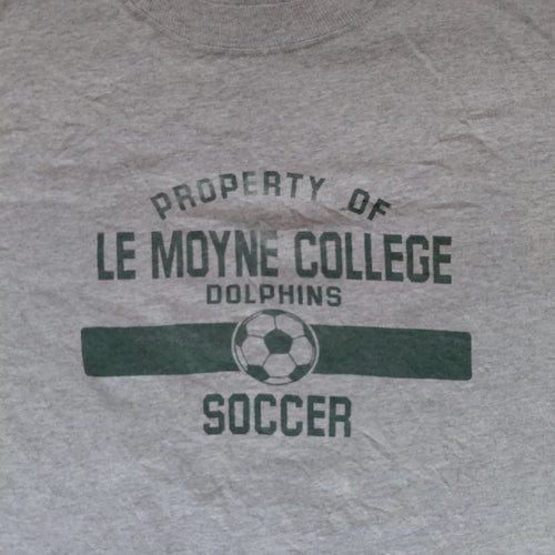 Champion Crew Neck T Shirt Mens XL Grey Heather Cotton Soccer Logo Graphic